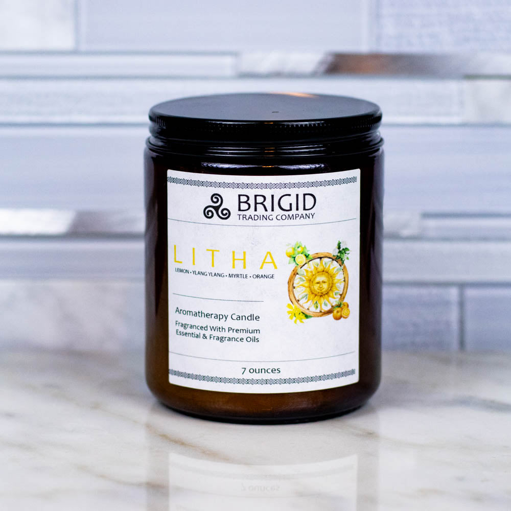 Litha Soy Wax Candle - Lemon, Sweet Orange, Myrtle, and Ylang Ylang