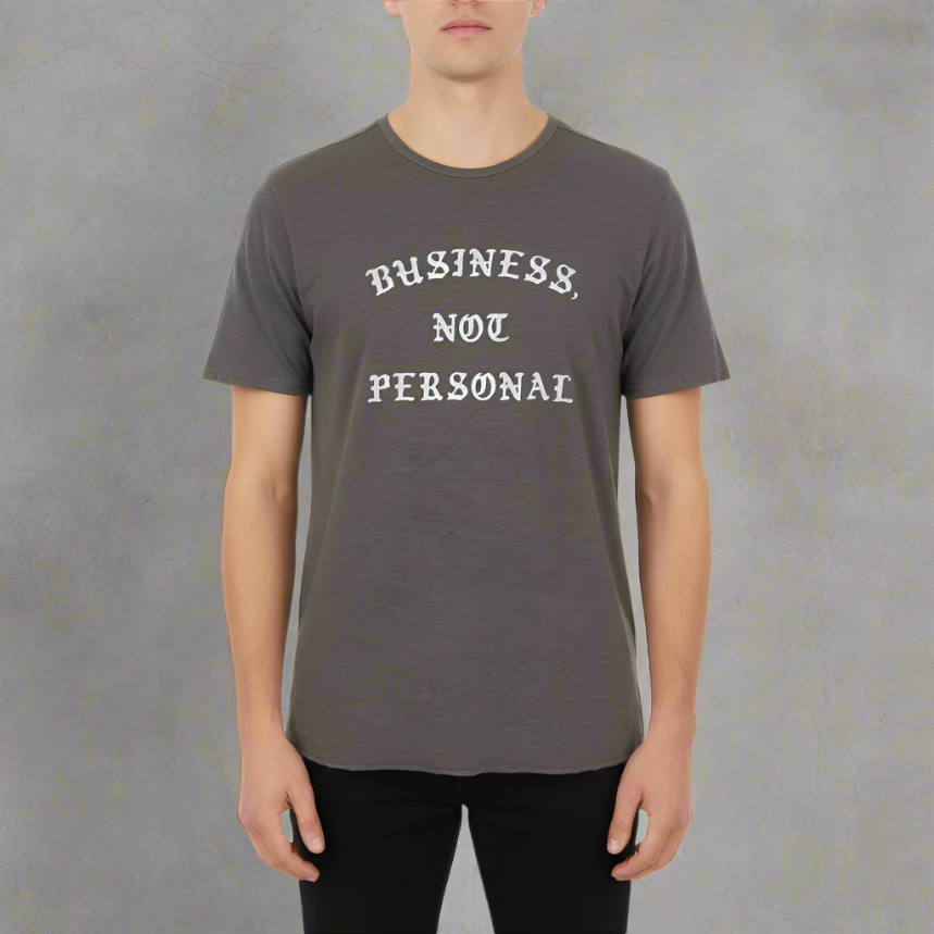 BUSINESS, NOT PERSONAL on our 4 Corners Crew neck (Charcoal)