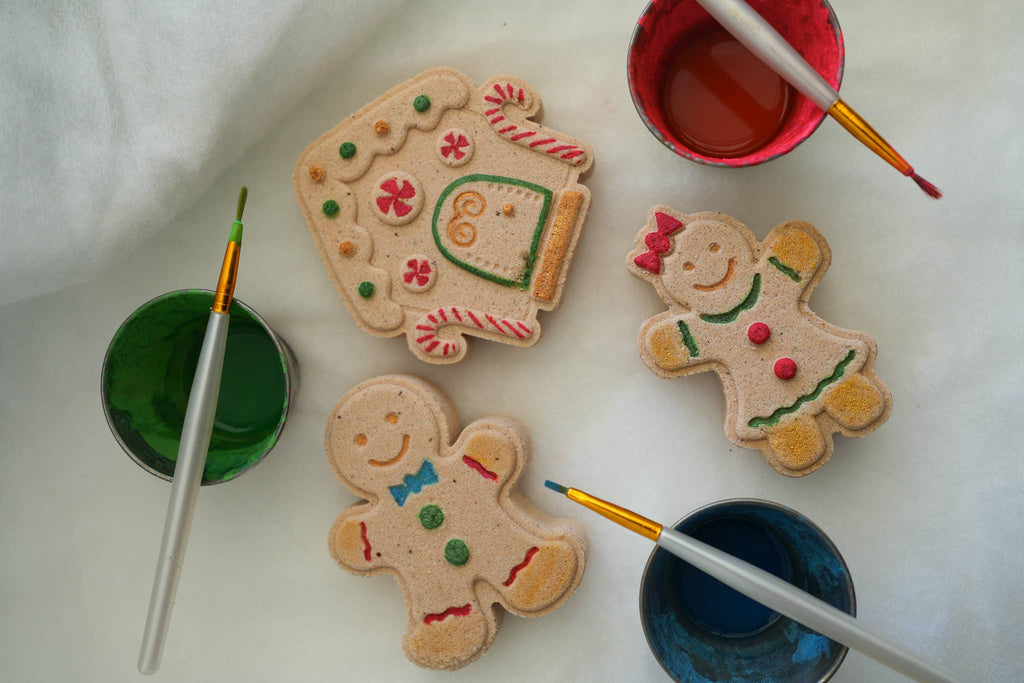 Gingerbread Winter Handpainted Bathbomb Stocking Stuffer