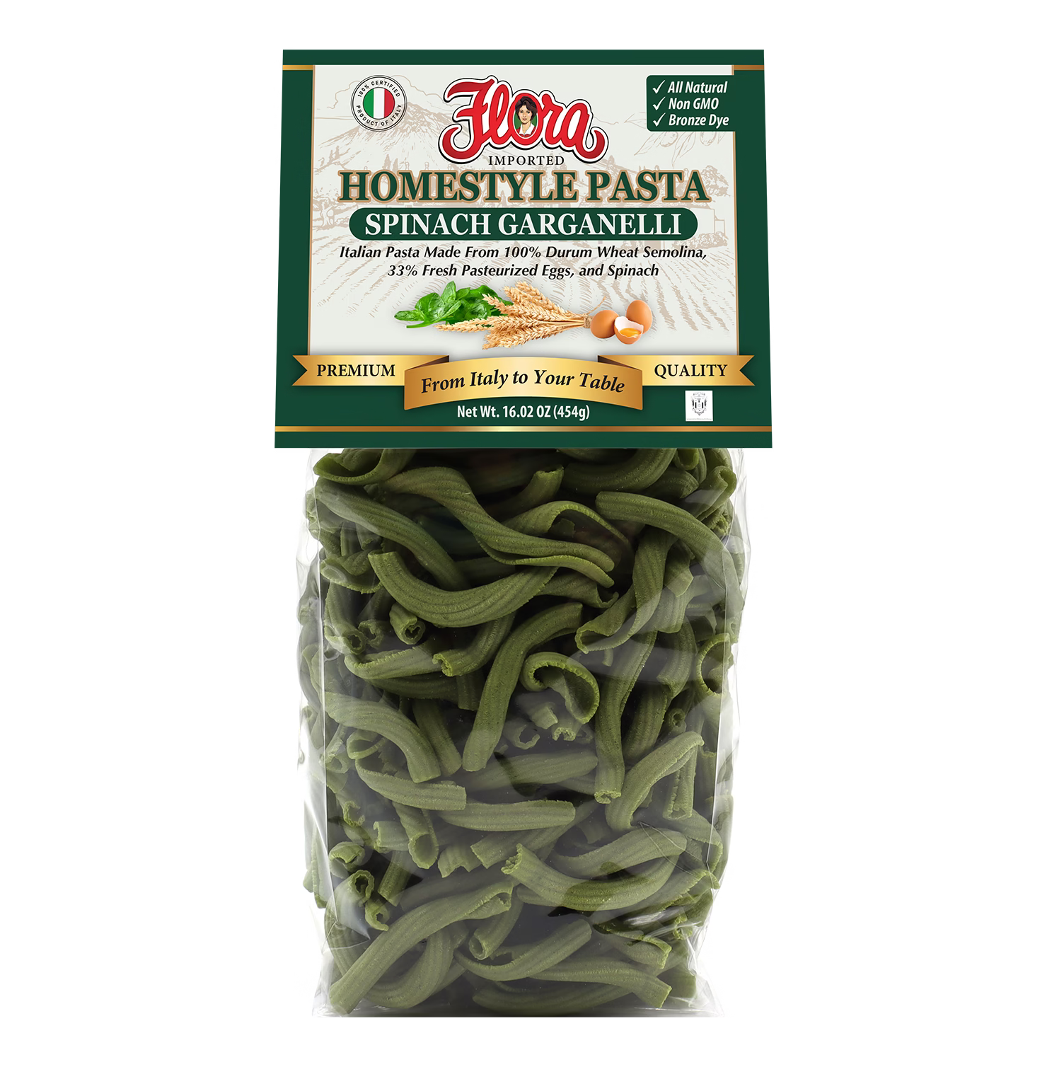 Homestyle Spinach Garganelli Pasta - 16.02 oz