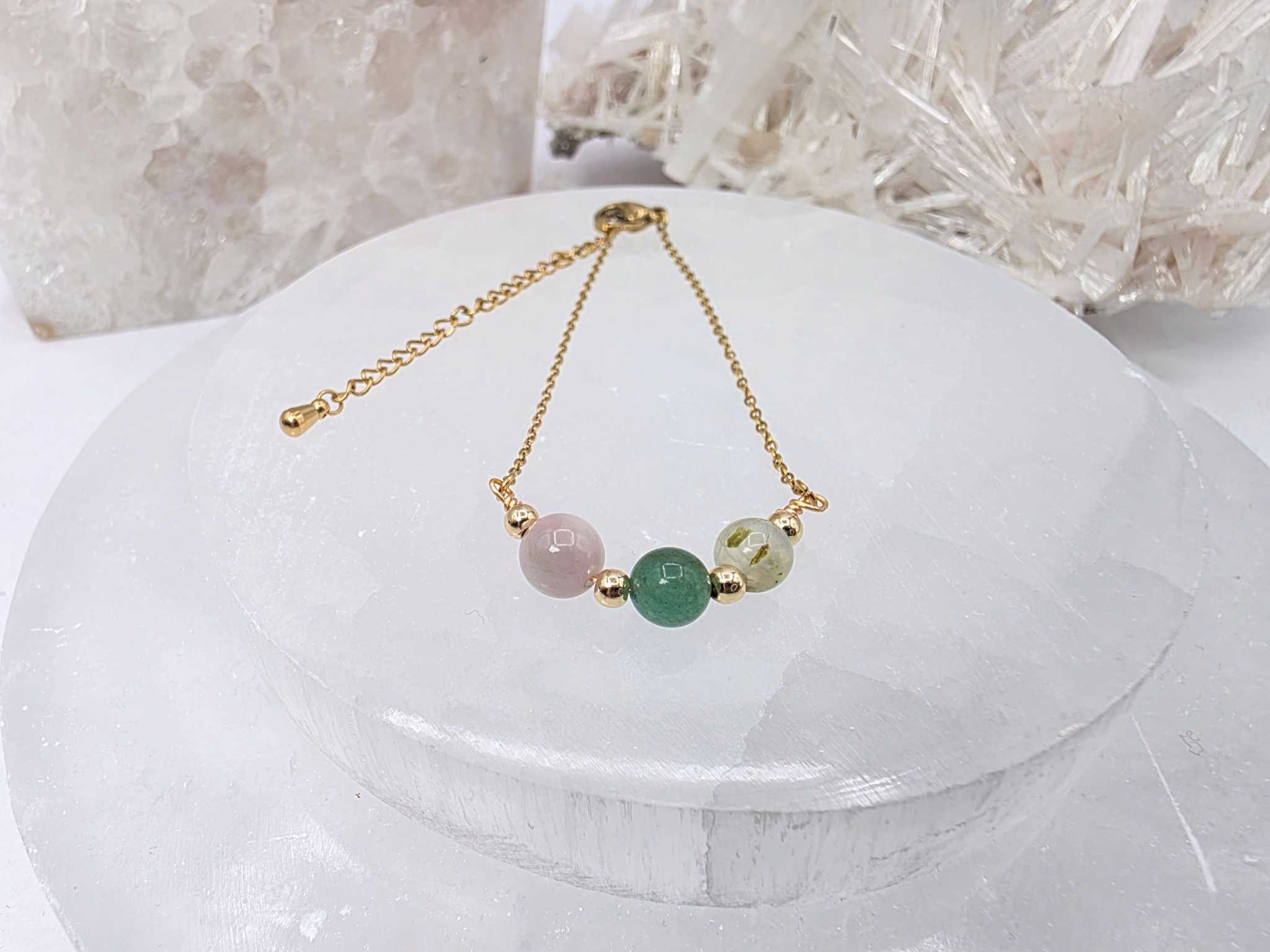 LEAD WITH LOVE-Kunzite, Green Aventurine, Prehnite Jewelry Set