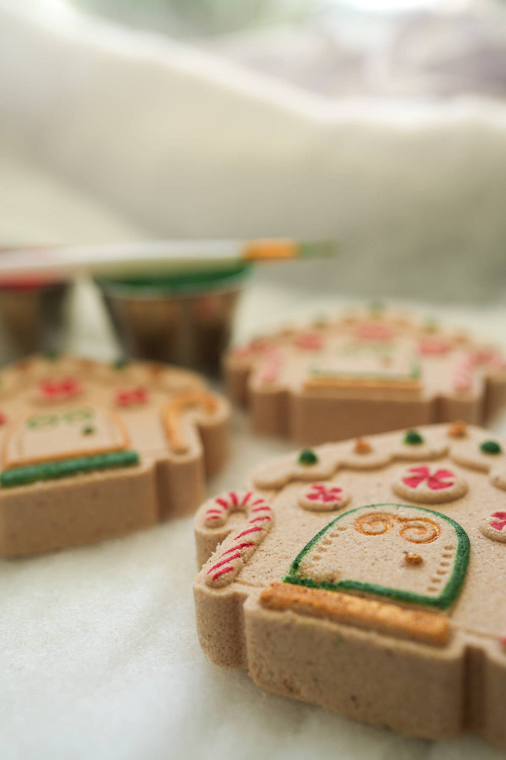 Gingerbread Winter Handpainted Bathbomb Stocking Stuffer