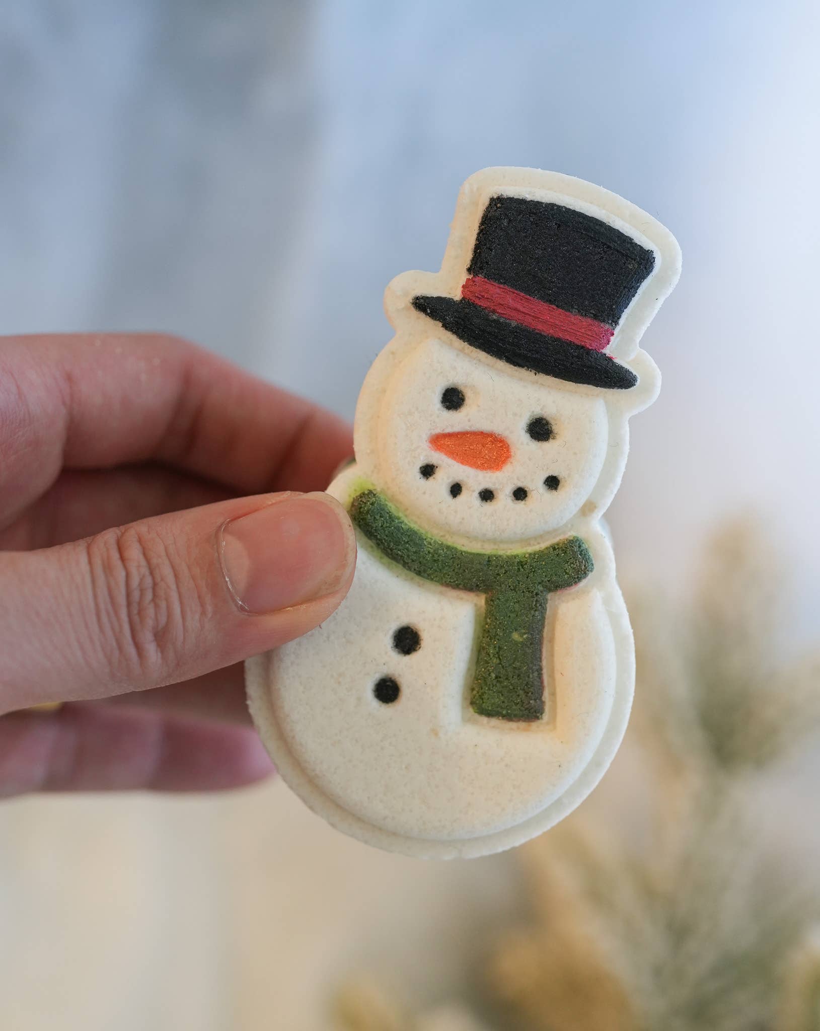 Snowman Peppermint Mocha Handpainted Bathbomb Christmas