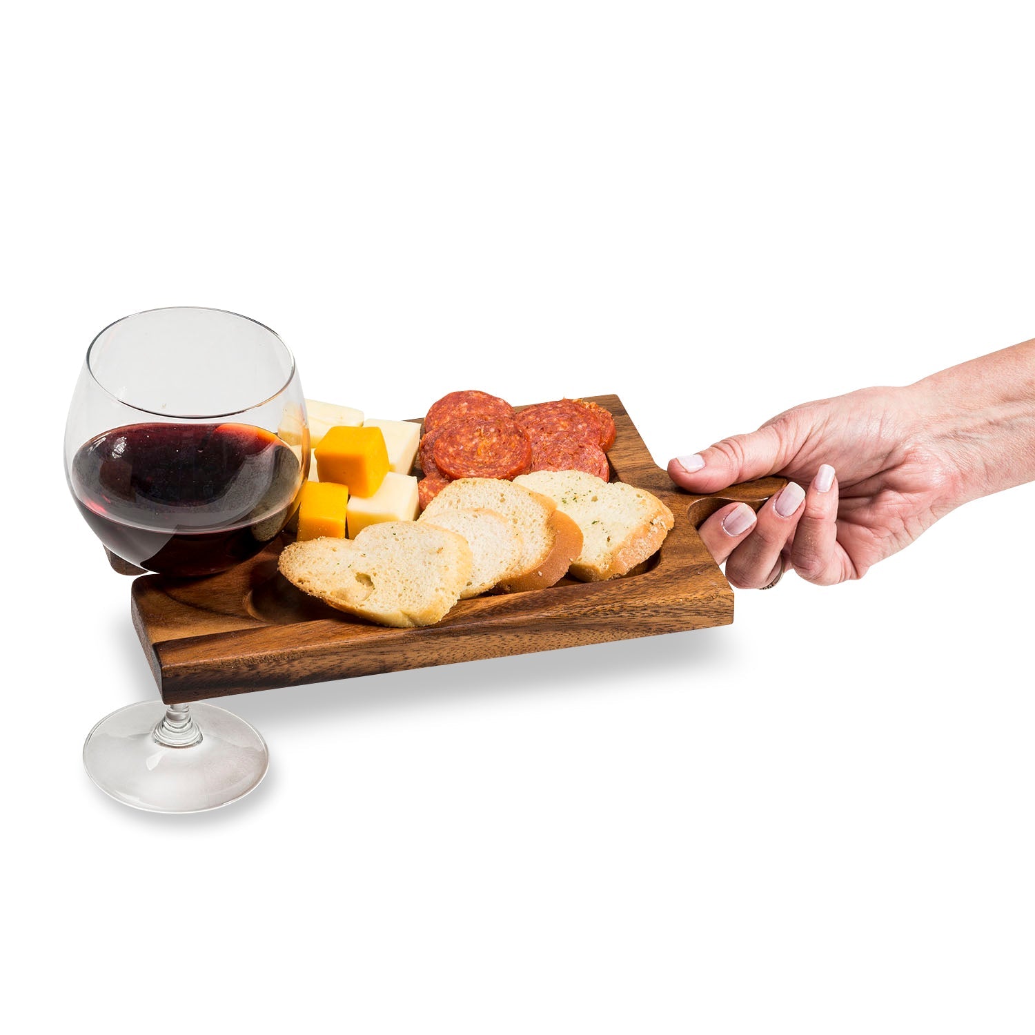 Charcuterie Wine Glass Holder Interlocking Puzzle Boards Modular Serving Tray