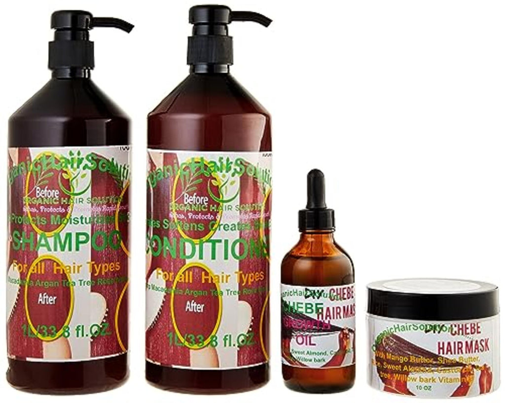 CHEBE Hair Growth Set - Shampoo- Conditioner-Oil & Hair Mask Leave in Conditioner