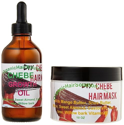 CHEBE Hair Growth Thicker Bundle  -2in 1-Oil & Hair Mask-Hair Thickening- Willow bark oil- Castor Oil- Mango Butter-Tea Tree-Willow Bark