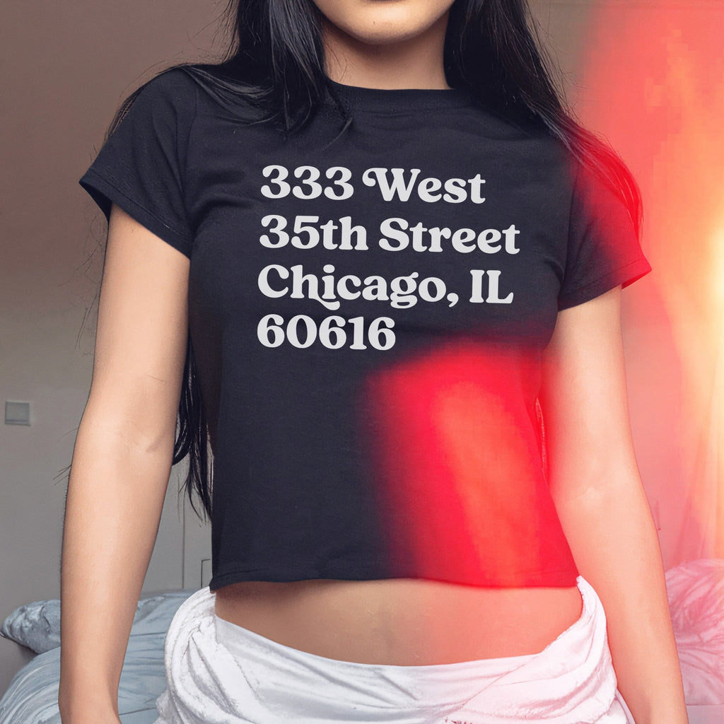 Chicago Baseball Stadium South Side Address Women's Baby Tee