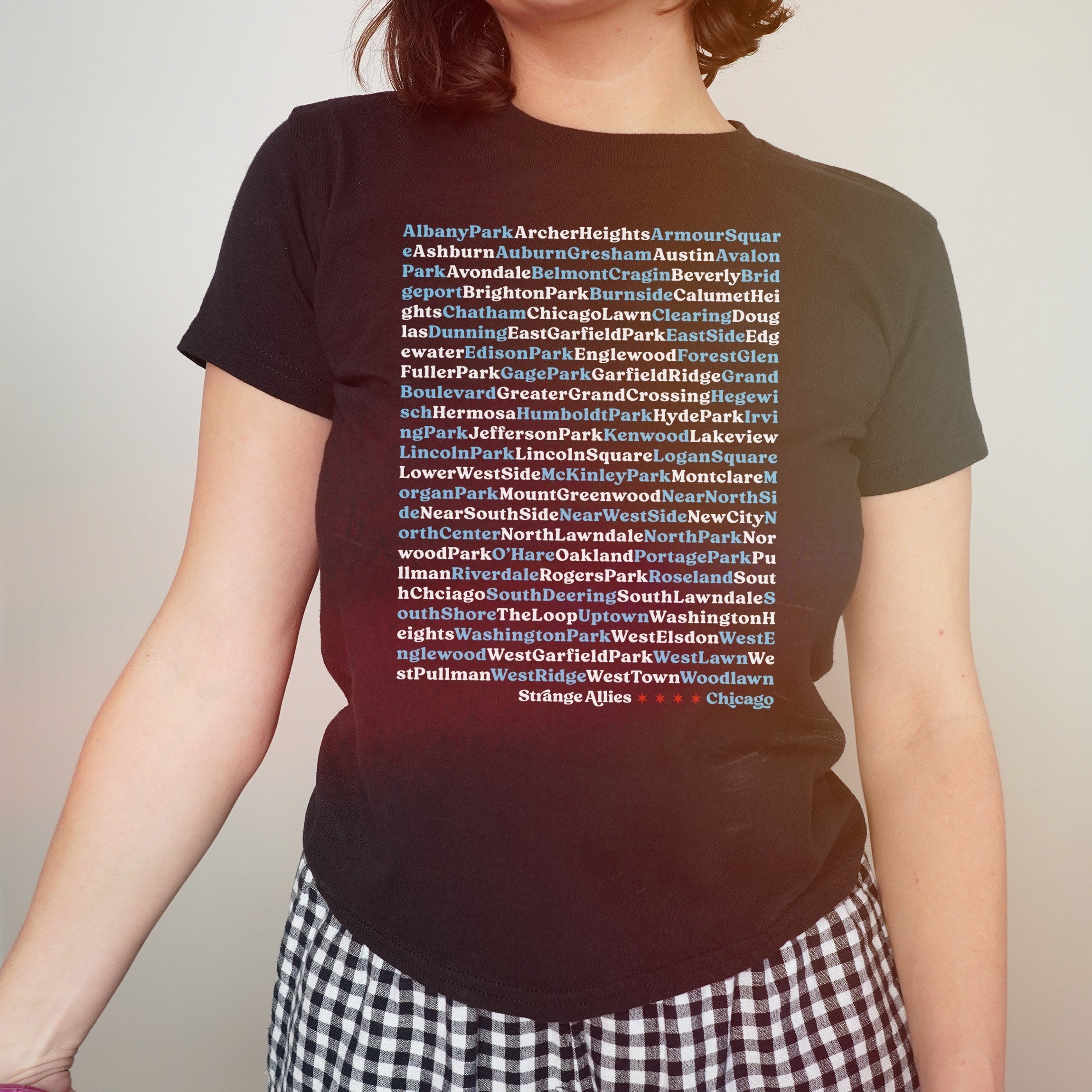 Chicago Neighborhoods Women's Baby Tee