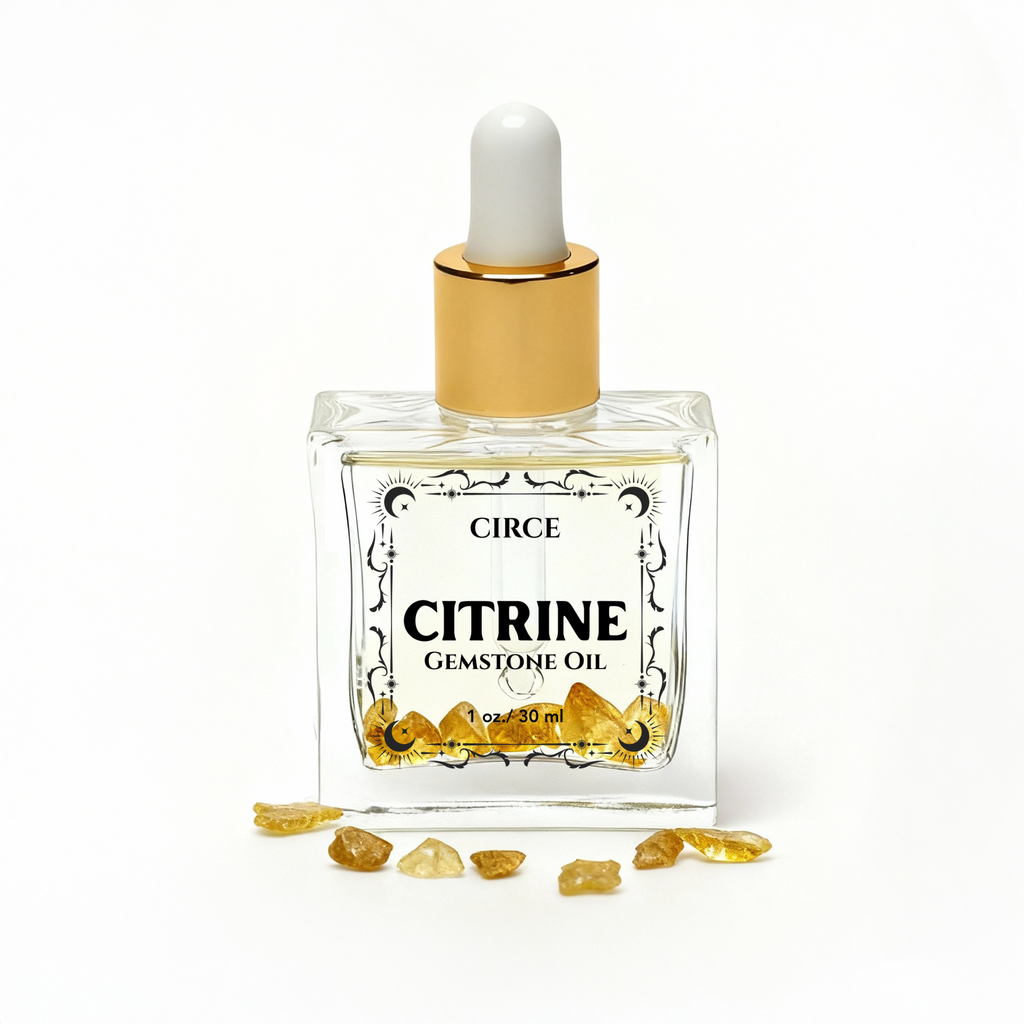 Gemstone Body Oil Discovery Set — 3-Piece Crystal-Infused Oil Sampler (Rose Quartz, Citrine, Obsidian)