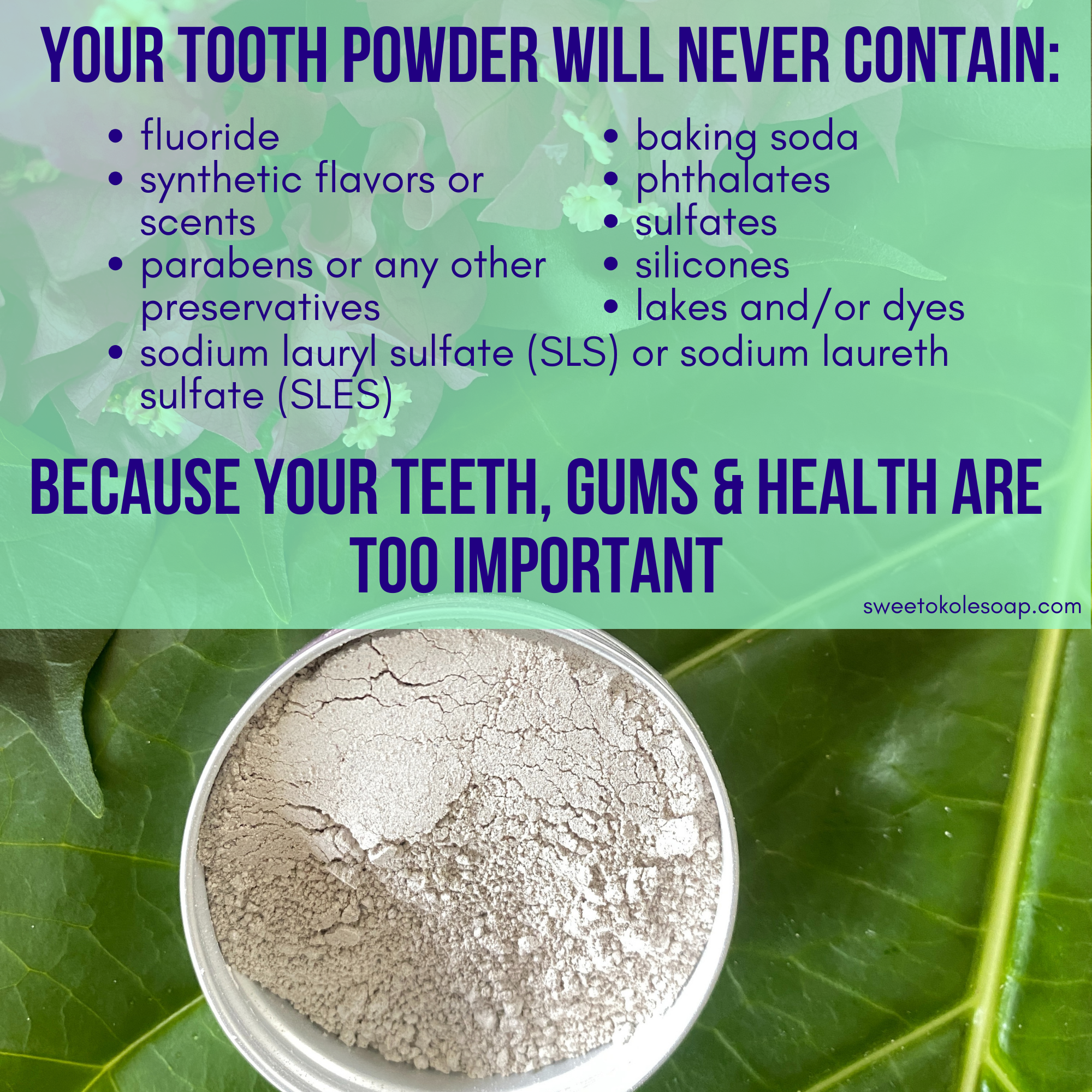 Citrus & Clove Tooth Powder with 5% Hydroxyapatite, Microbiome-Friendly