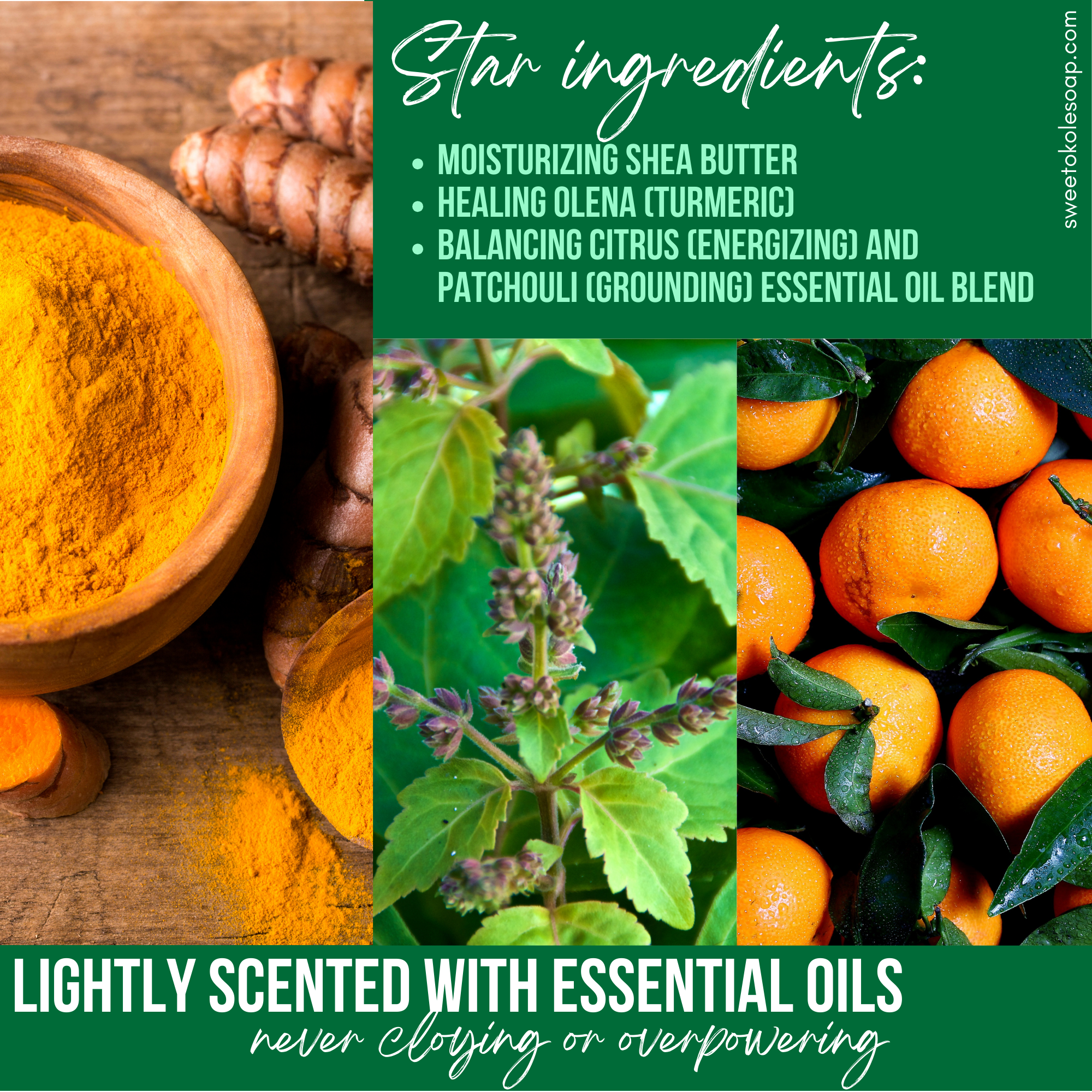 Essential Oil Conditioner Bar - Citrus Patchouli with Olena (Turmeric)