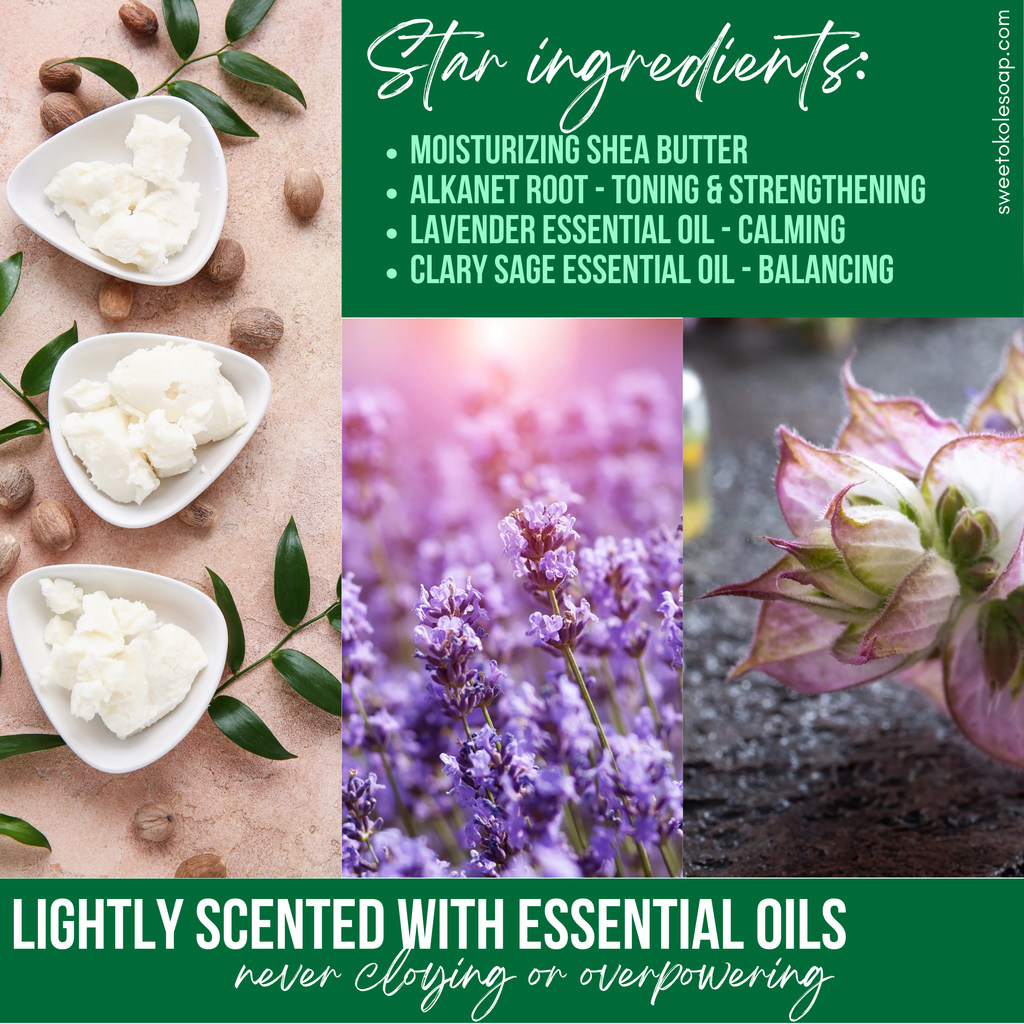 Lavender Clary Sage Solid Conditioner Bar with Argan Oil