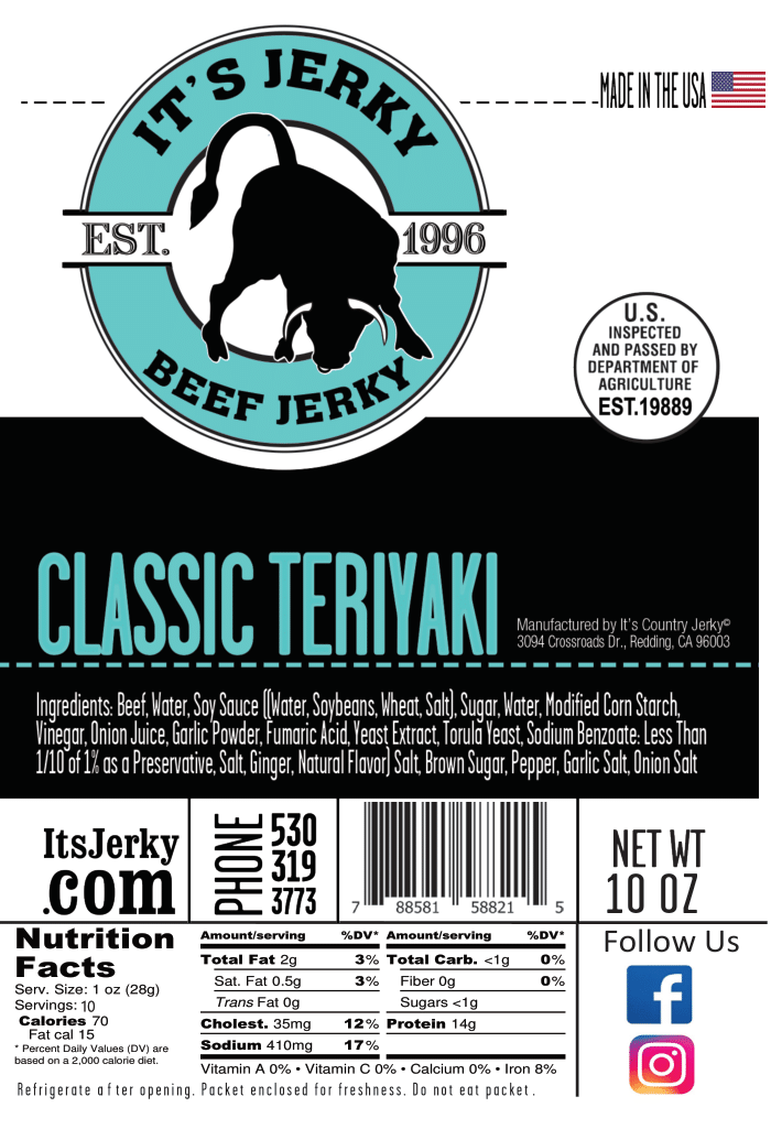 Classic Teriyaki Beef Jerky 10oz