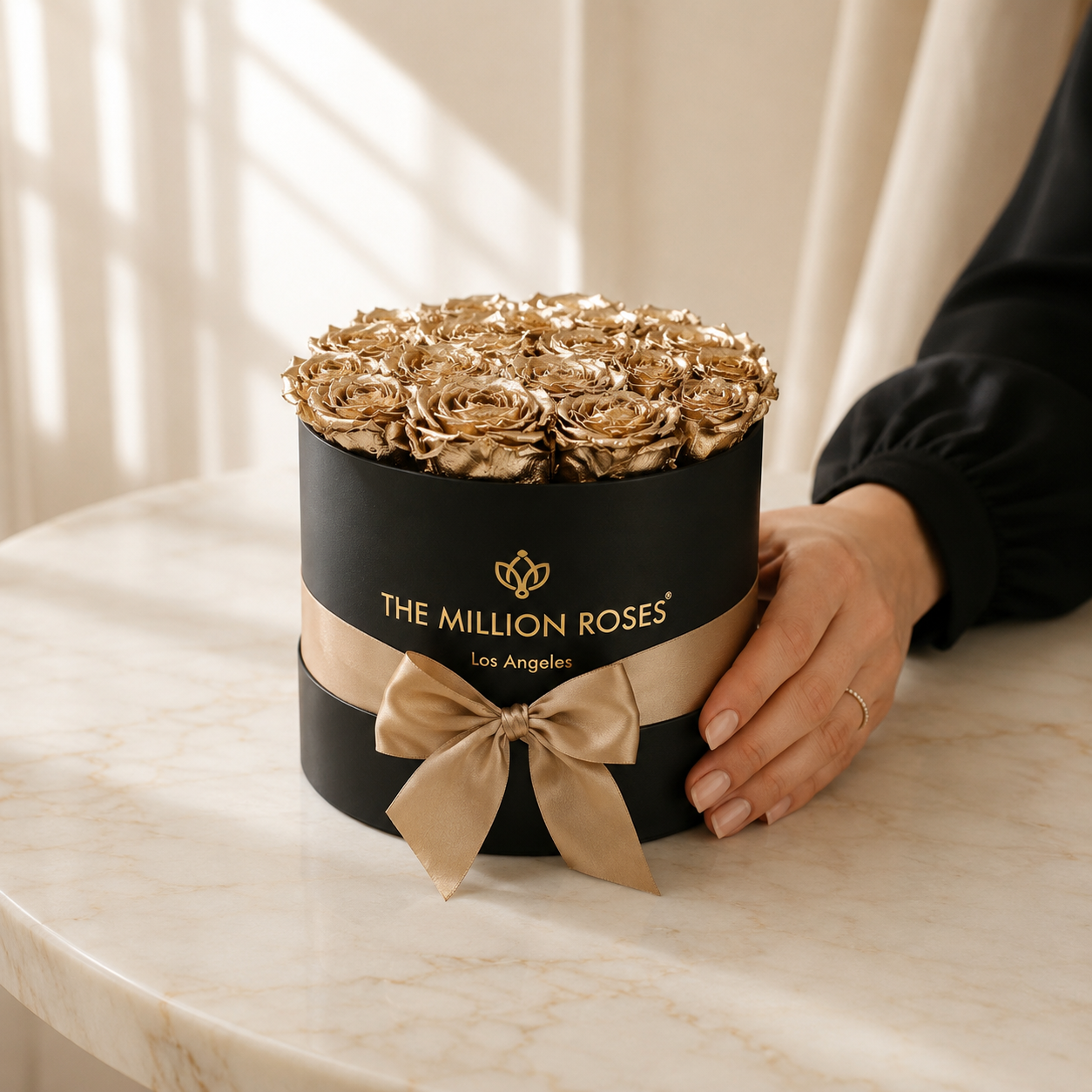 Classic Black Box | 24K Gold Roses