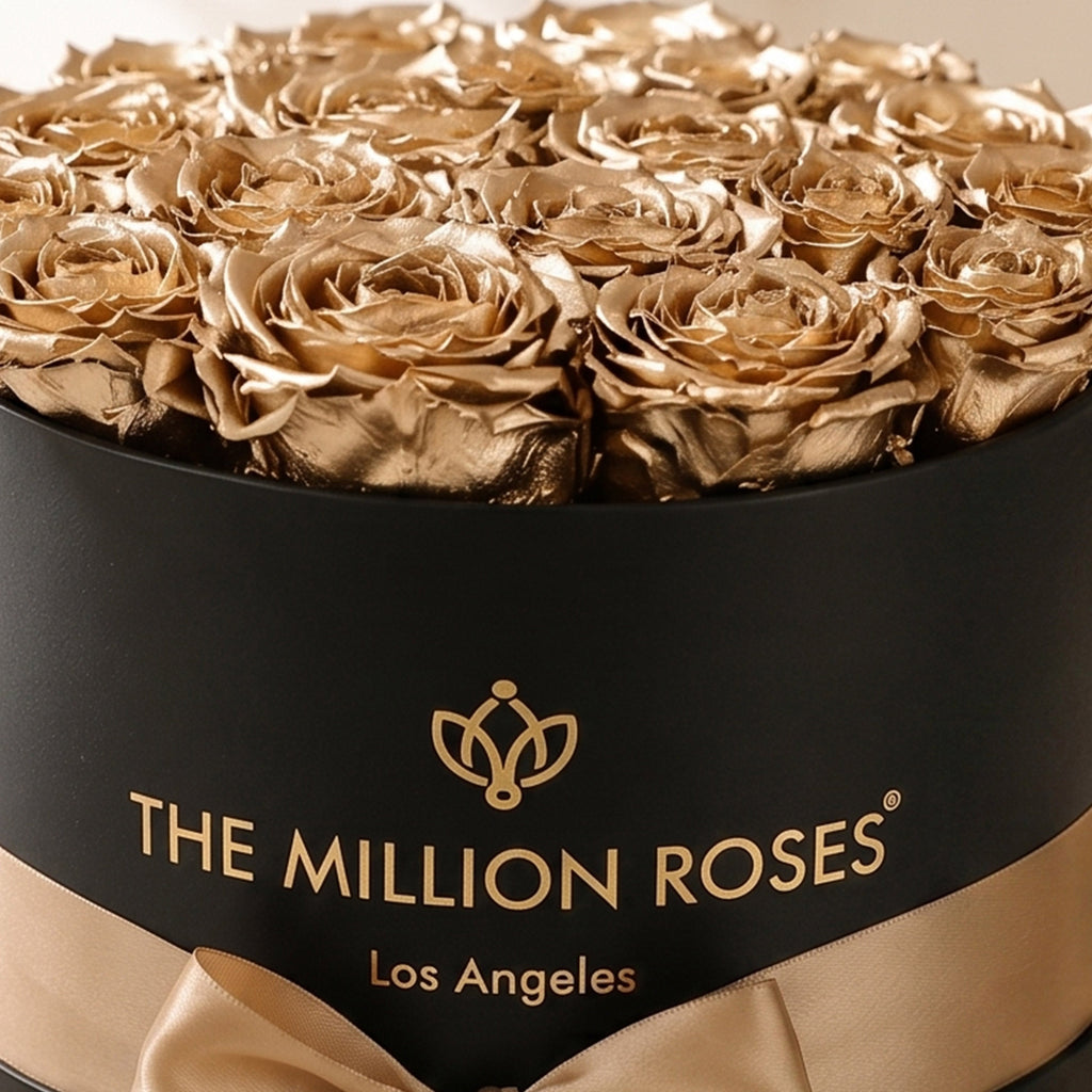 Classic Black Box | 24K Gold Roses