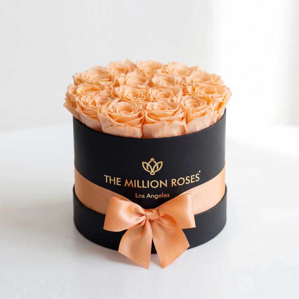 Classic Black Box | Peach Roses