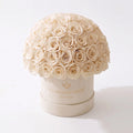 Classic Beige Suede Superdome Box | White Roses