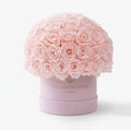 Classic Light Pink Suede Superdome Box | Light Pink Roses