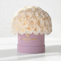 Classic Light Pink Suede Superdome Box | White Roses