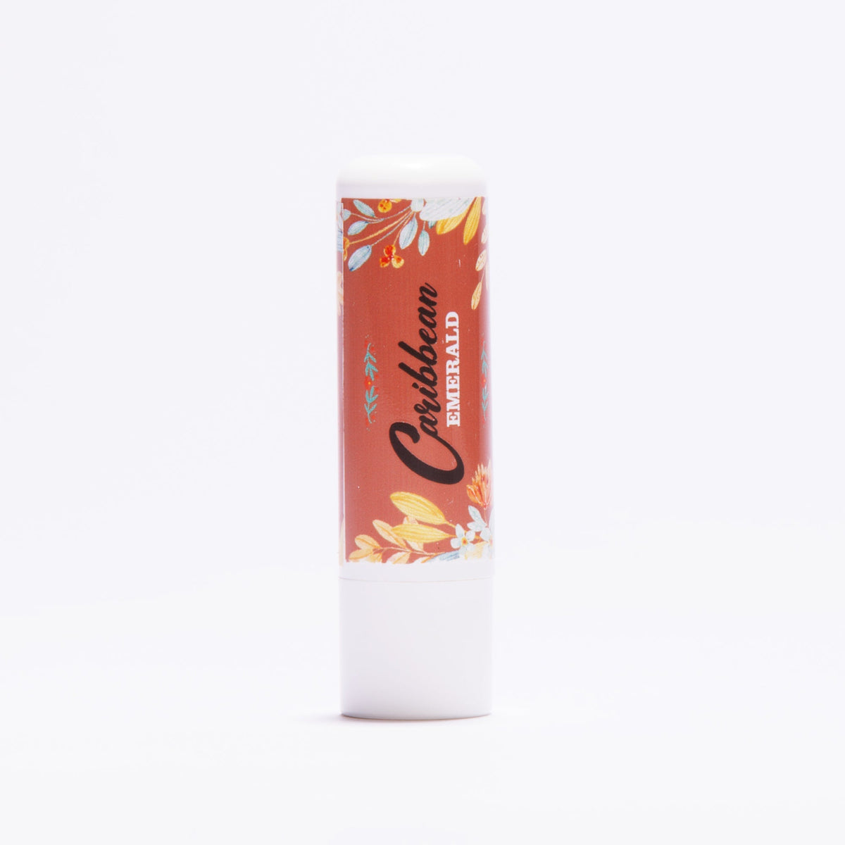 Caribbean Emerald Cocoa Lip Balm natural moisturizing lip care with cocoa inspired botanical packaging for soft nourished hydrated lips, clean beauty skincare essential from Caribbean Emerald