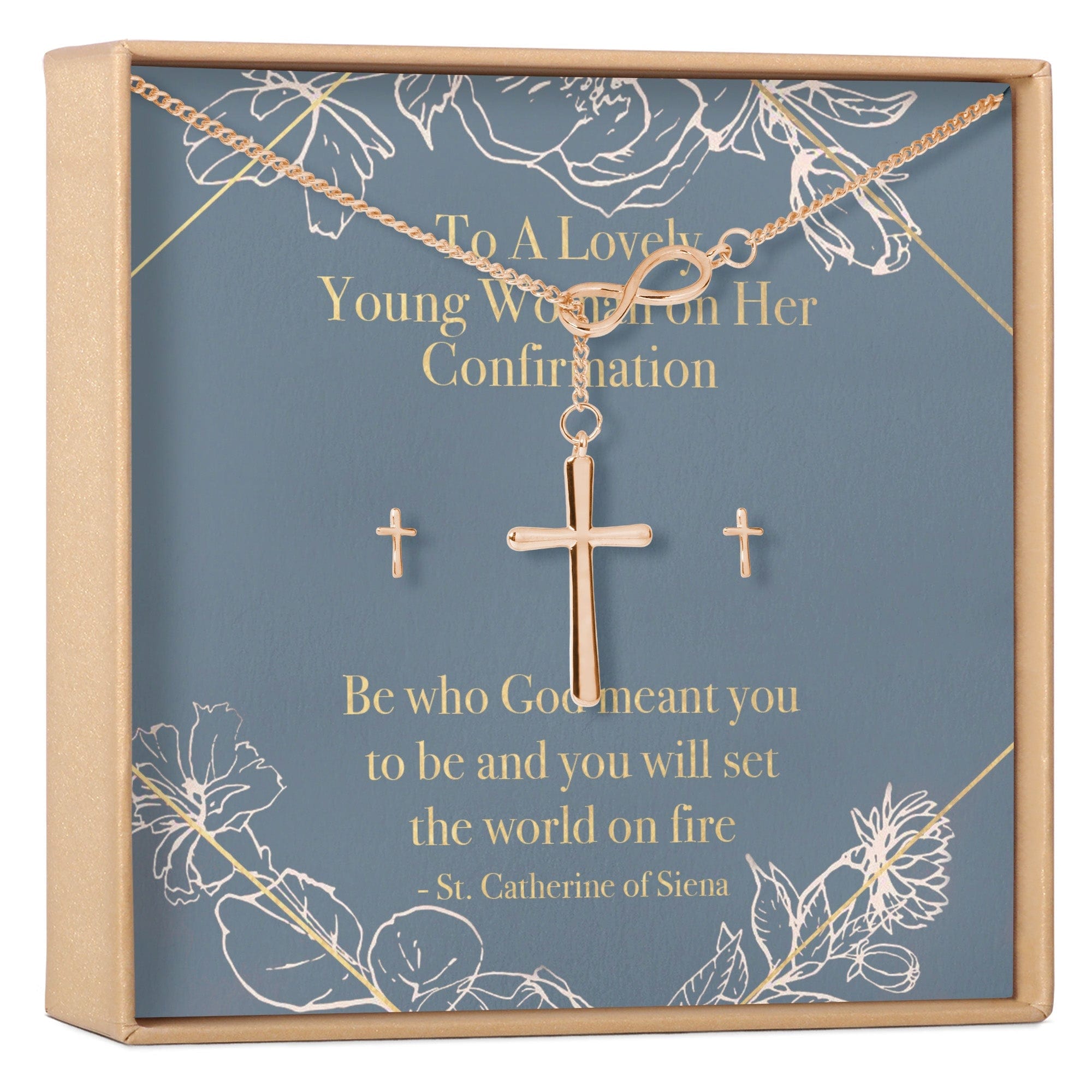 Confirmation Cross earring and Necklace Set Jewelry Set