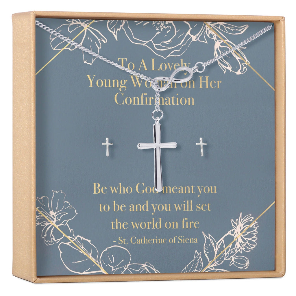 Confirmation Cross earring and Necklace Set Jewelry Set