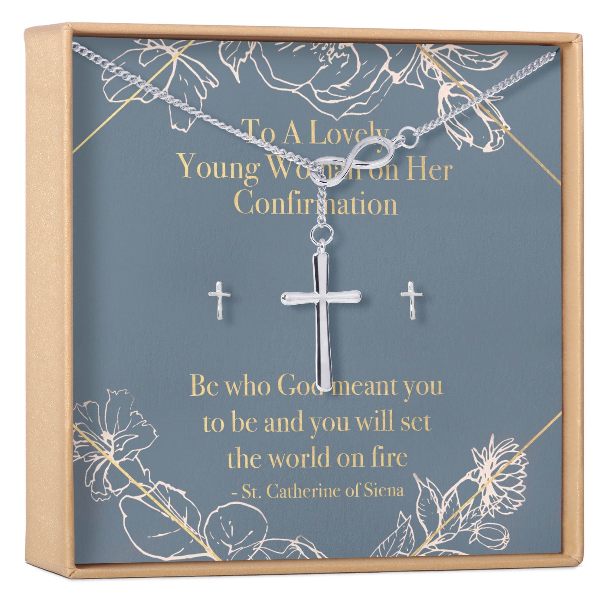 Confirmation Cross earring and Necklace Set Jewelry Set