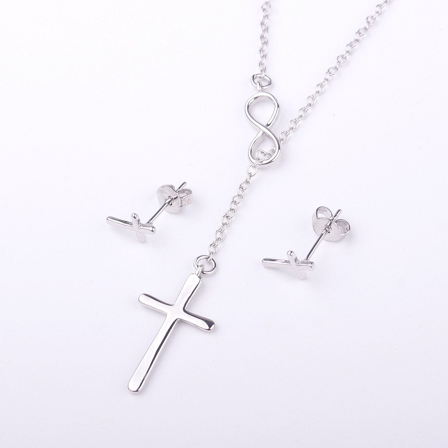 Confirmation Sponsor Cross earring and Necklace Set Jewelry Set