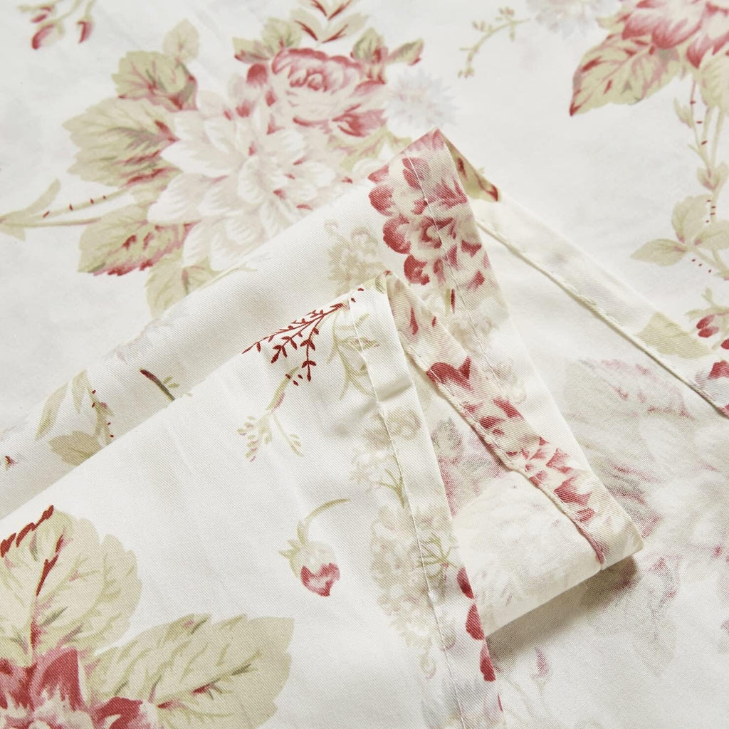 DaDa Bedding Hint of Mint Floral Cotton Flat Sheet Set