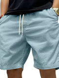 Men's Full Size Casual Corduroy Drawstring Shorts Plus Size