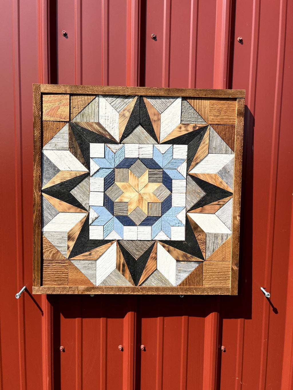 Amish Handmade Barn Quilt Wall Art – Reclaimed Barn Wood – 20.75” x 20.75”