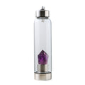 Natural Amethyst Crystal Energy Water Bottle – 550ml with Lid