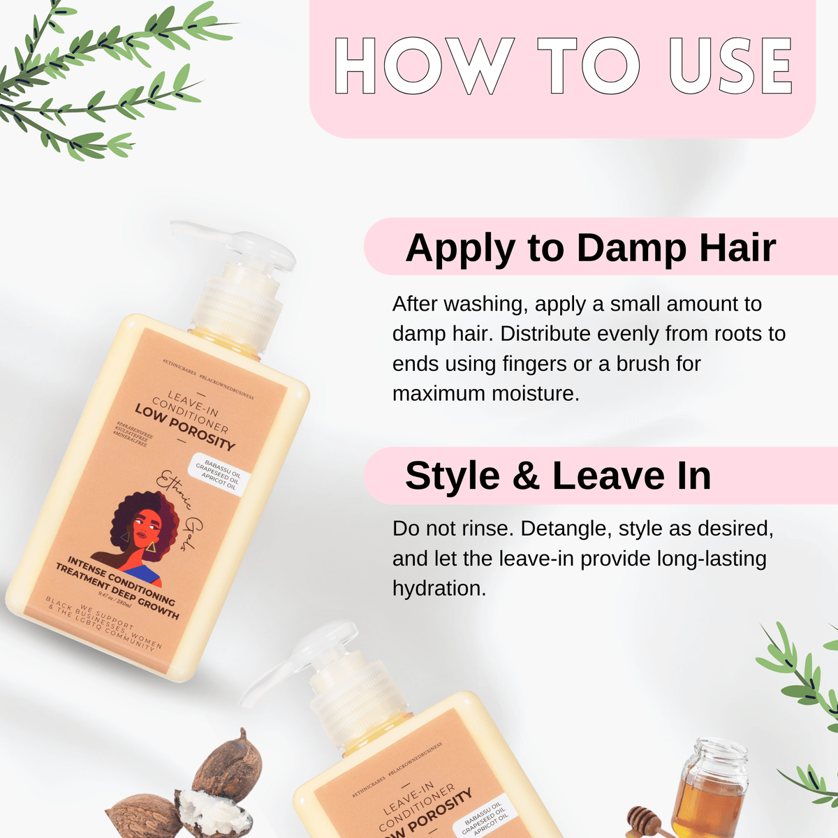Low Porosity Deep Moisture Leave-In Conditioner