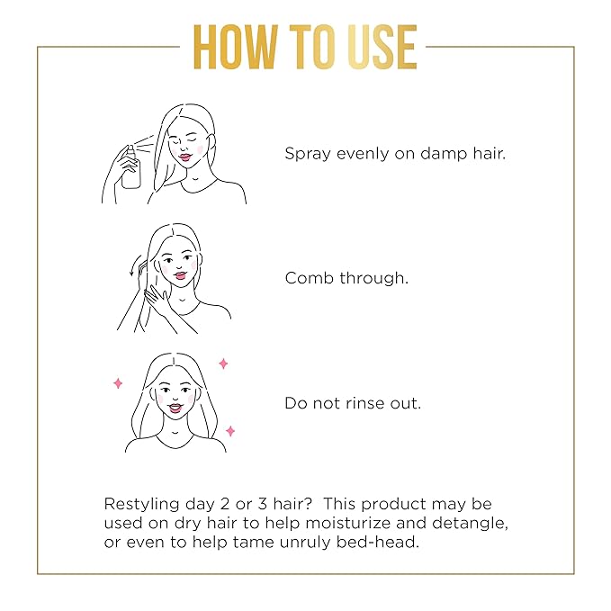 Rice Water Hair Growth Spray - Biotin Infused Hair Conditioner. Thickening, Moisturizing, Sprays with Aloe Vera, Tea Tree, Jojoba Seed, Argan. Leave in Mist For Dry, Frizzy, Damaged Hair