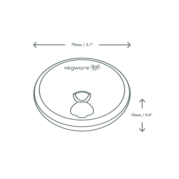 Vegware 79-Series PLA-Lined Paper Hot Cup Lid Compostable (QTY 1000), SKU VLID79PG
