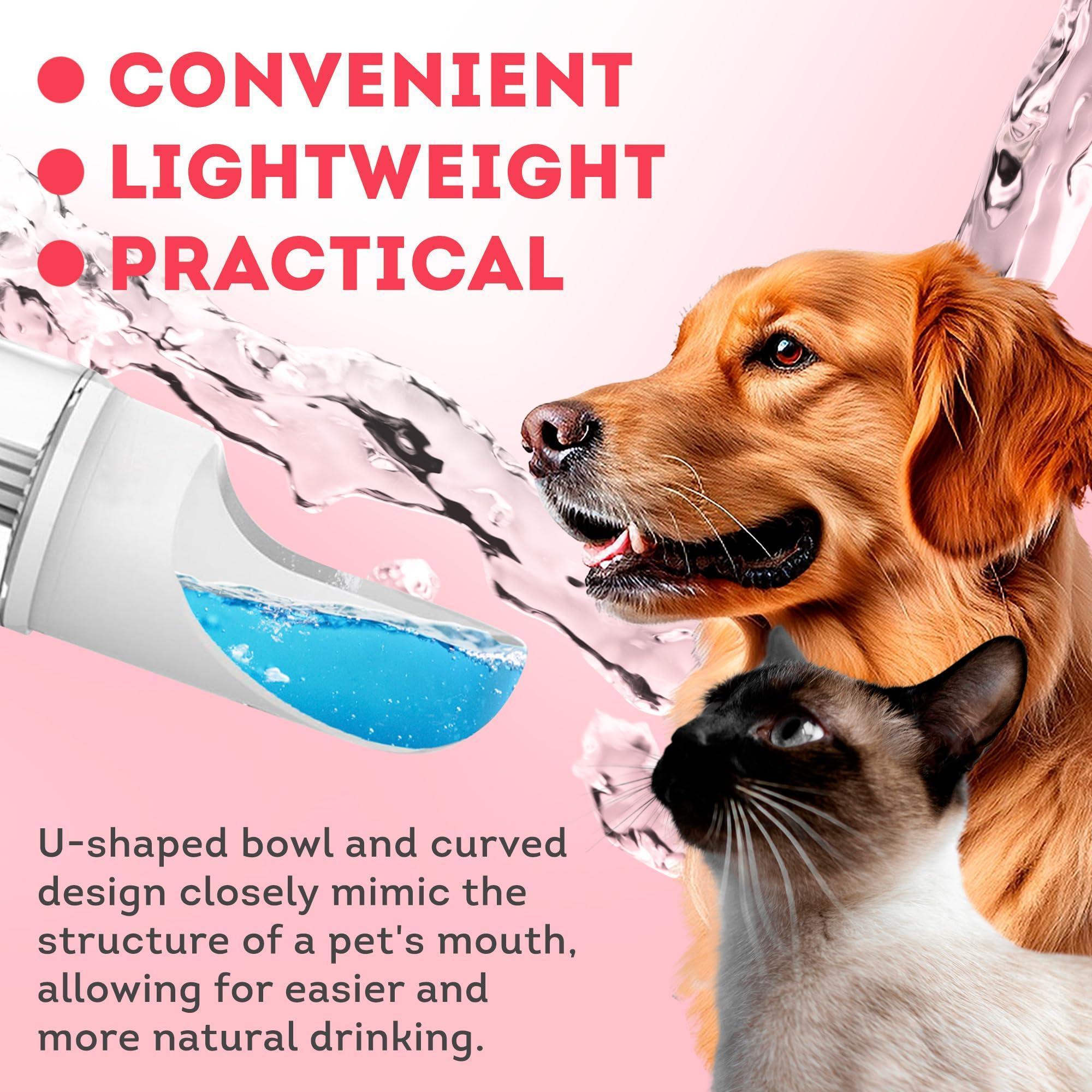 Portable Dog Water Bottle Dispenser 12 oz Silicone Strap & Filter