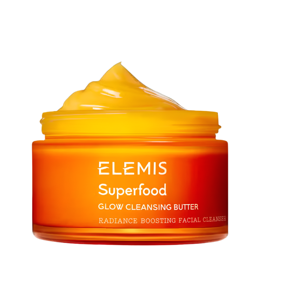 ELEMIS Superfood Glow Cleansing Butter 90ml radiance-boosting 3-in-1 facial cleanser and makeup remover with turmeric for soft, glowing skin