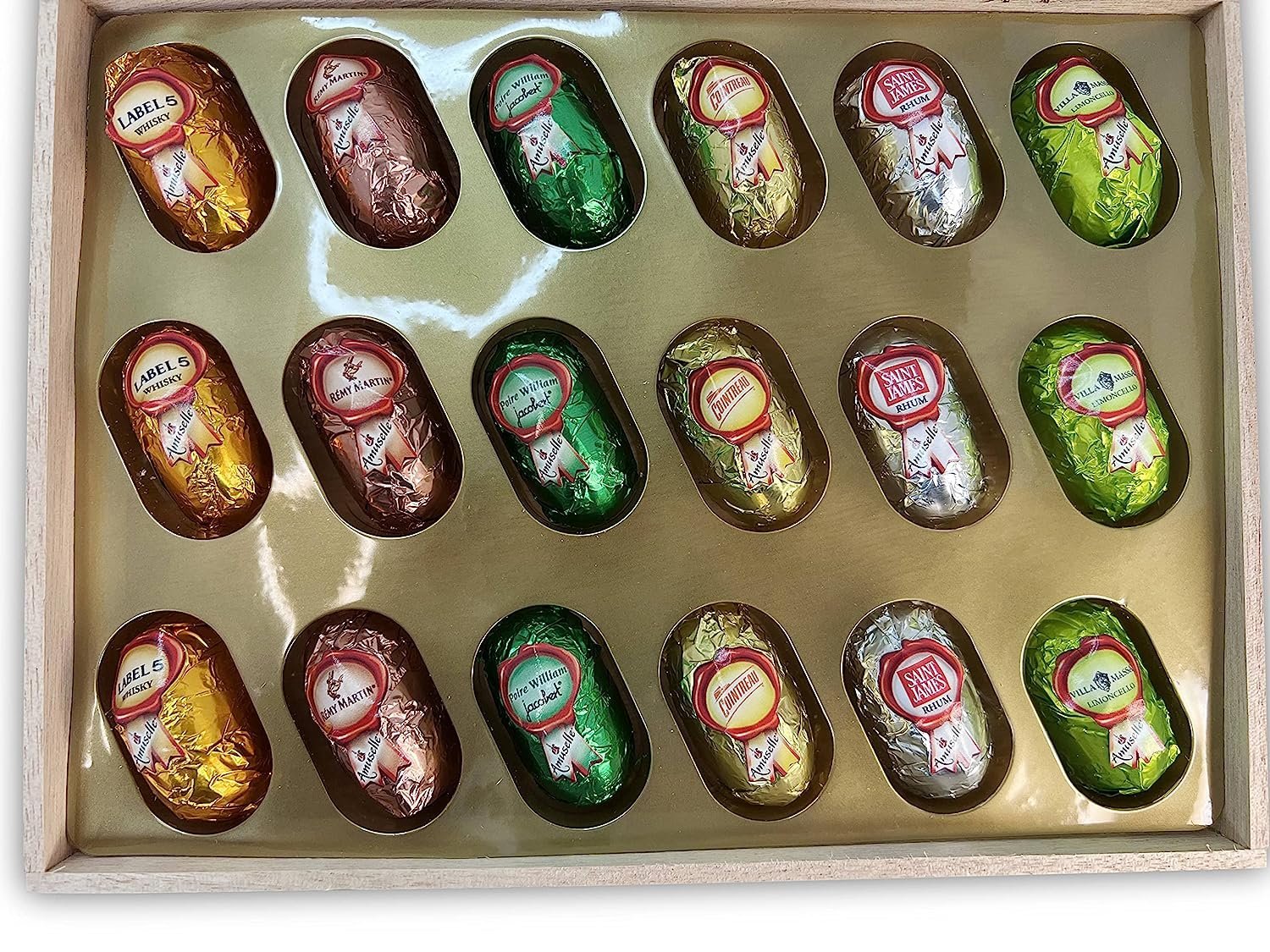 Andy Anand European Cocktail Flavored Dark Chocolate Bottles – 18 Pc Vegan 60% Cocoa (Mojito, Limoncello, Gin Tonic), 11.5 Oz Gift Box