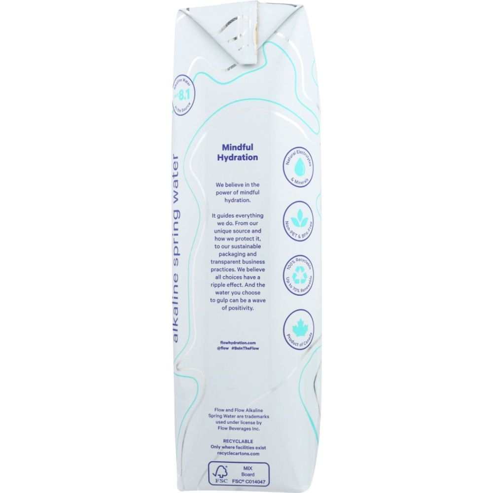 FLOW WATER: Original Alkaline Spring Water, 1 lt