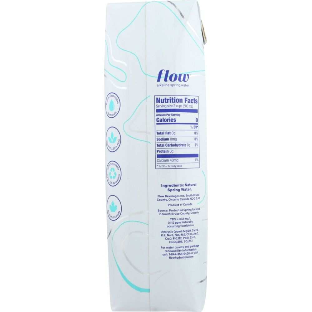 FLOW WATER: Original Alkaline Spring Water, 1 lt