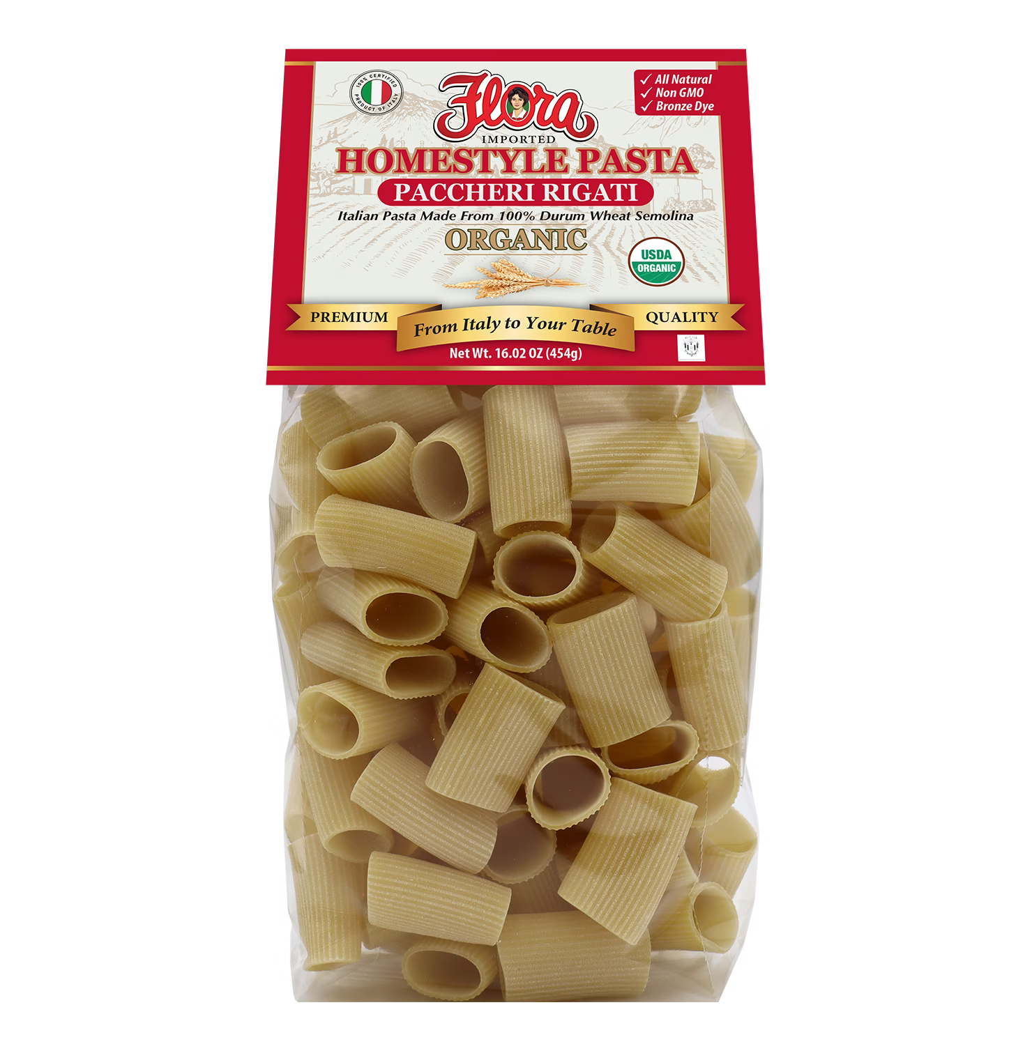 Homestyle Paccheri Rigati Pasta - Organic - 16.02 oz