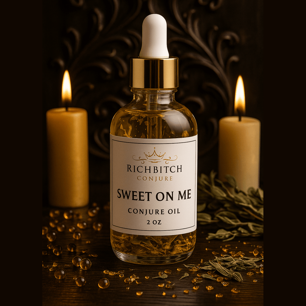 Sweet On Me Luxury Attraction & Faithfulness Conjure Oil – Honeysuckle + Pink Sugar | Rich Bitch Conjure®