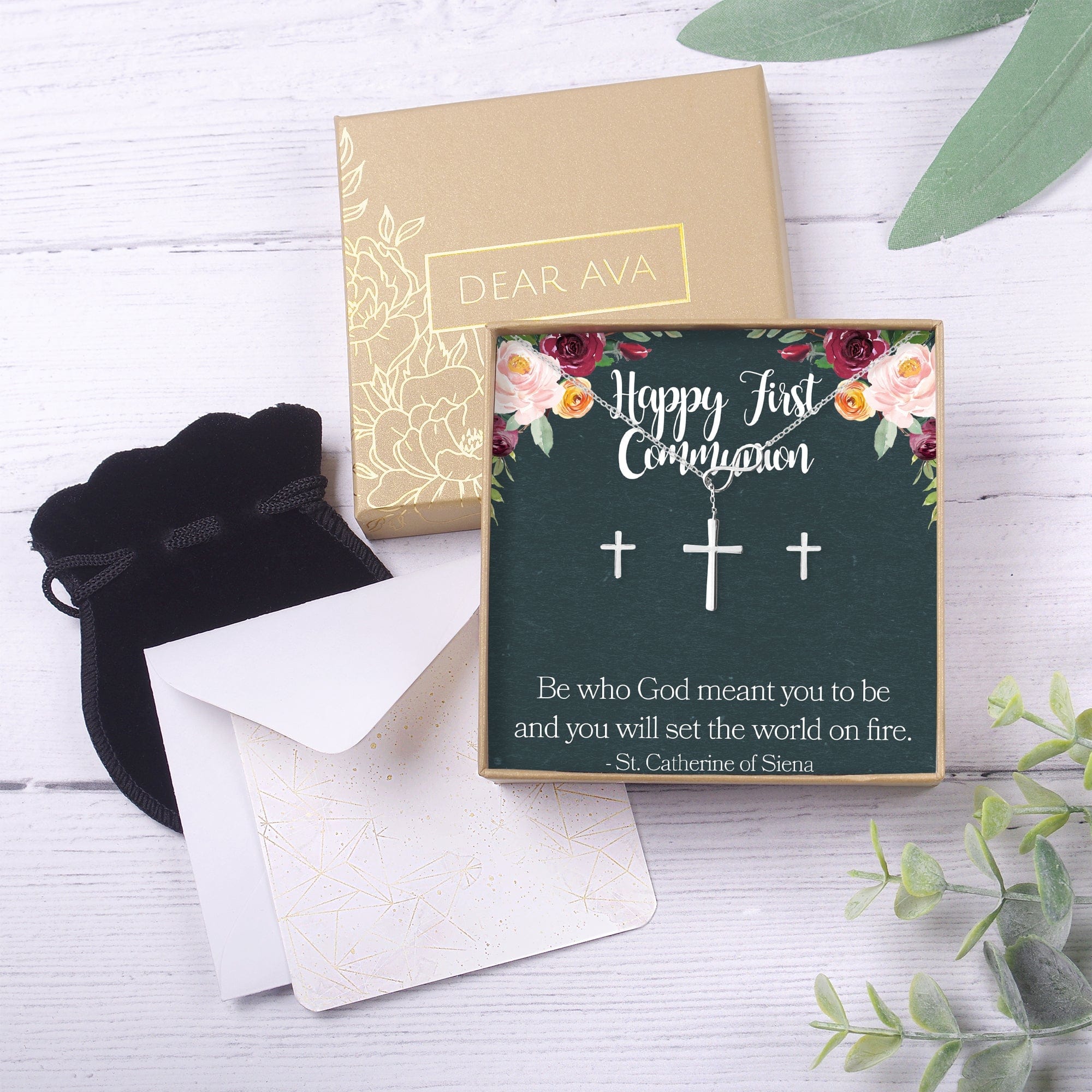 First Communion Cross Earring and Necklace  Jewelry Set
