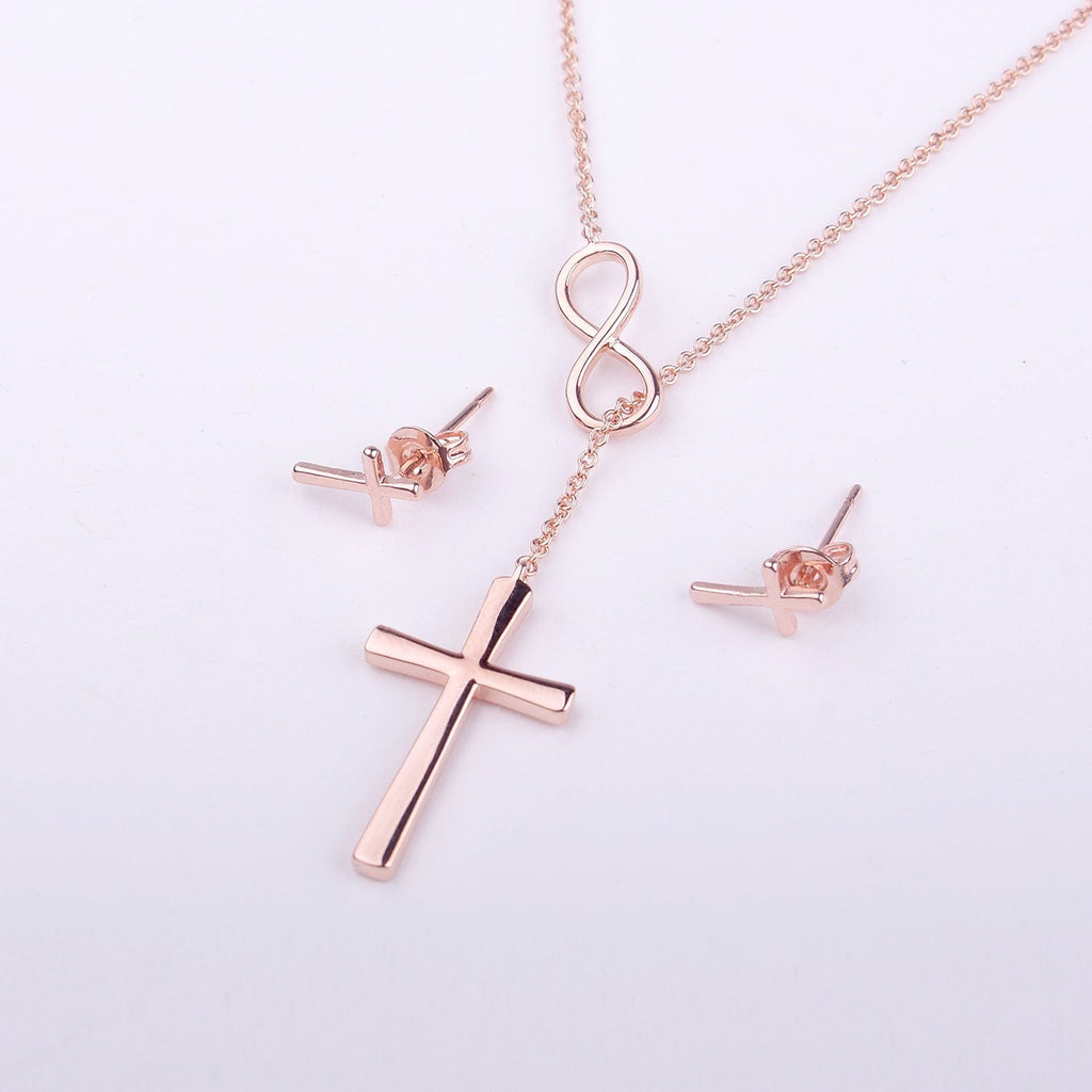 First Communion Cross Earring and Necklace  Jewelry Set