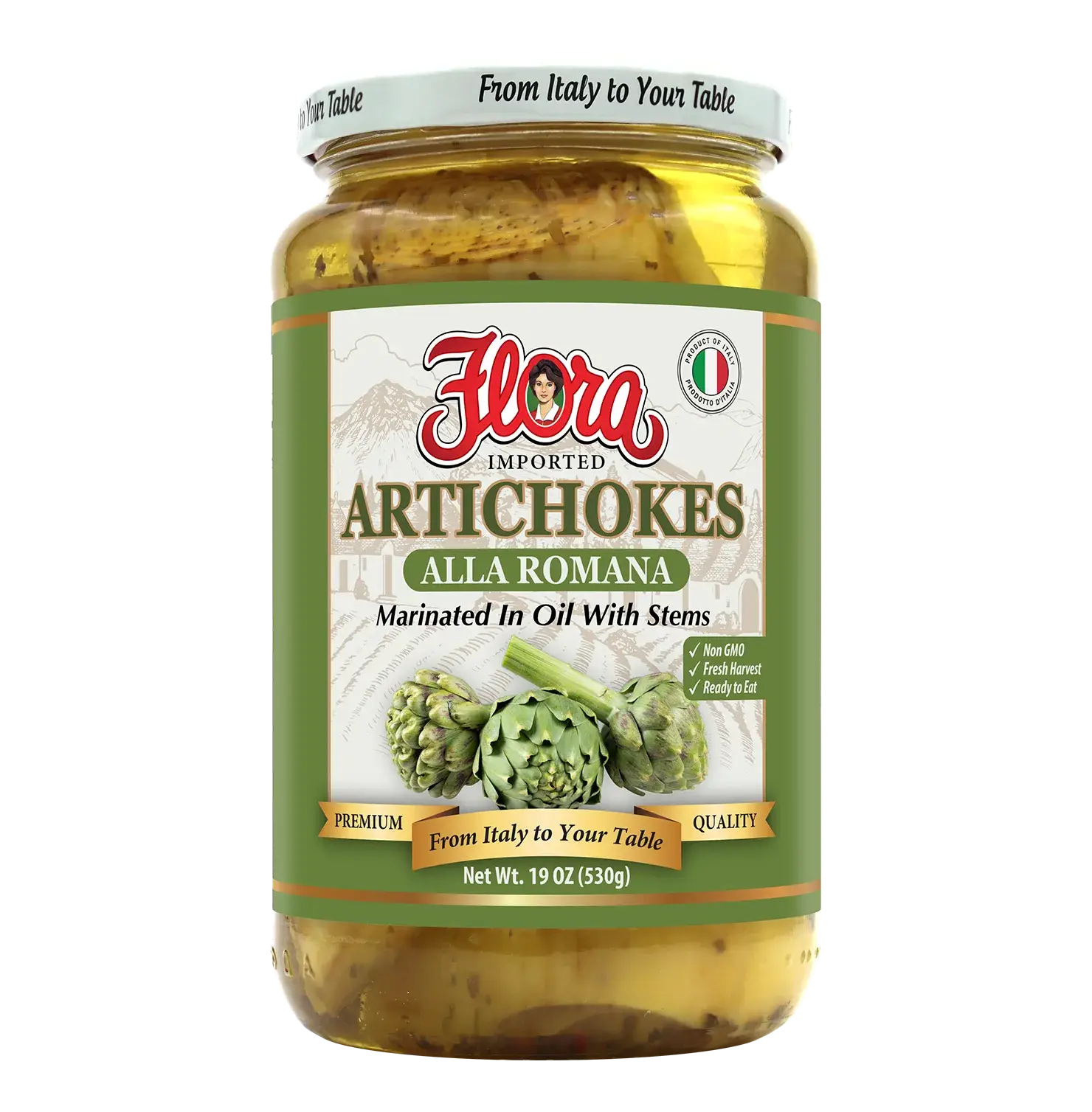 Artichokes Alla Romana - Marinated In Oil With Stems - 19 oz
