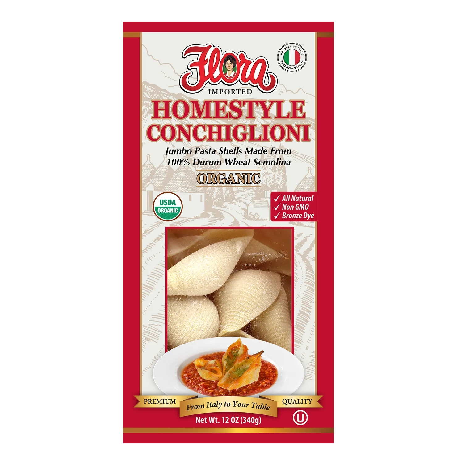 Homestyle Conchiglioni Pasta - Organic - 12 oz
