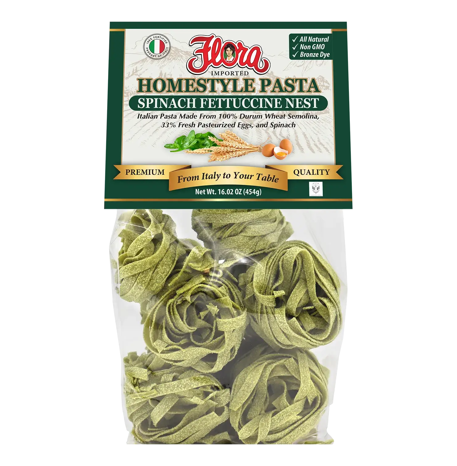 Homestyle Spinach Fettuccine Pasta Nest - 16.02 oz