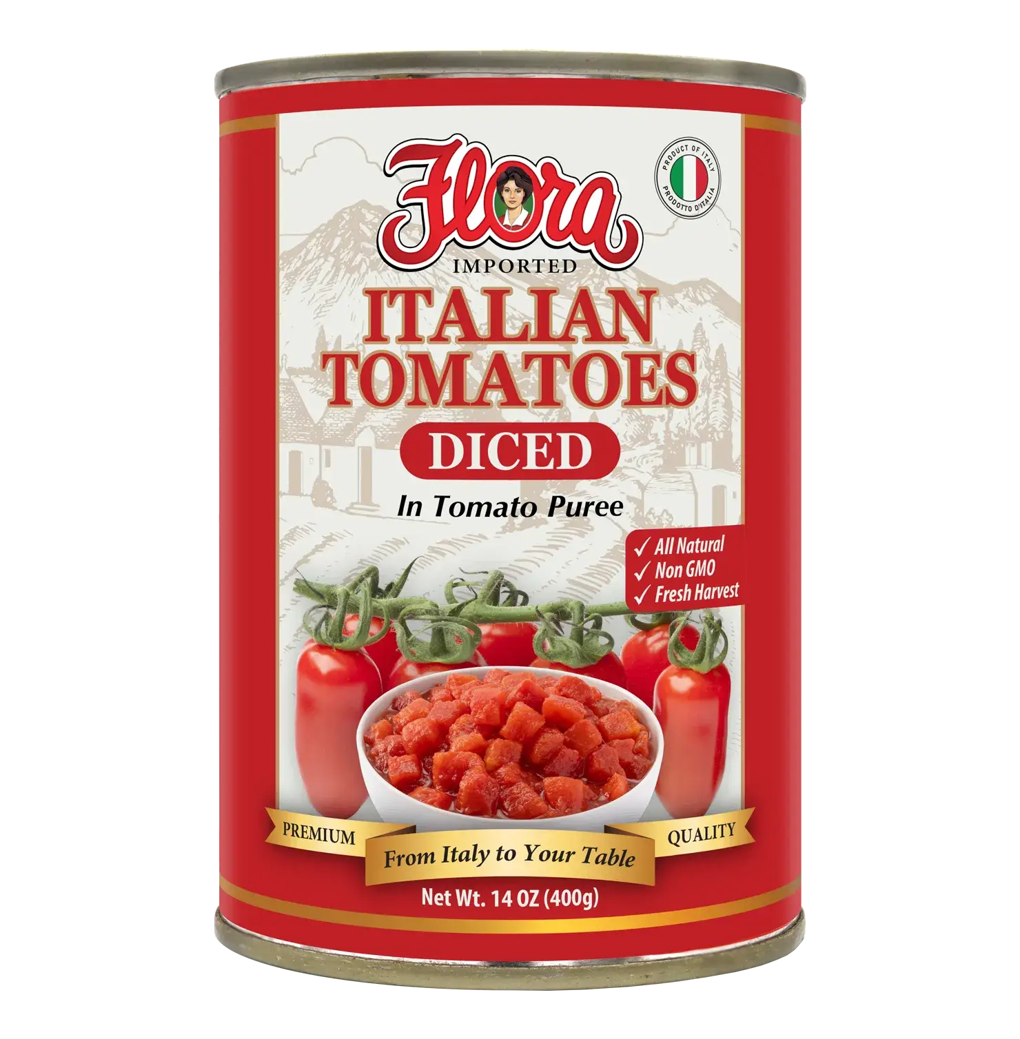 Italian Diced Tomatoes - In Tomato Puree - 14 oz