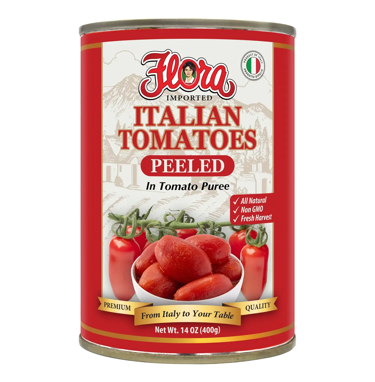 Italian Peeled Tomatoes - In Tomato Puree - 14 oz