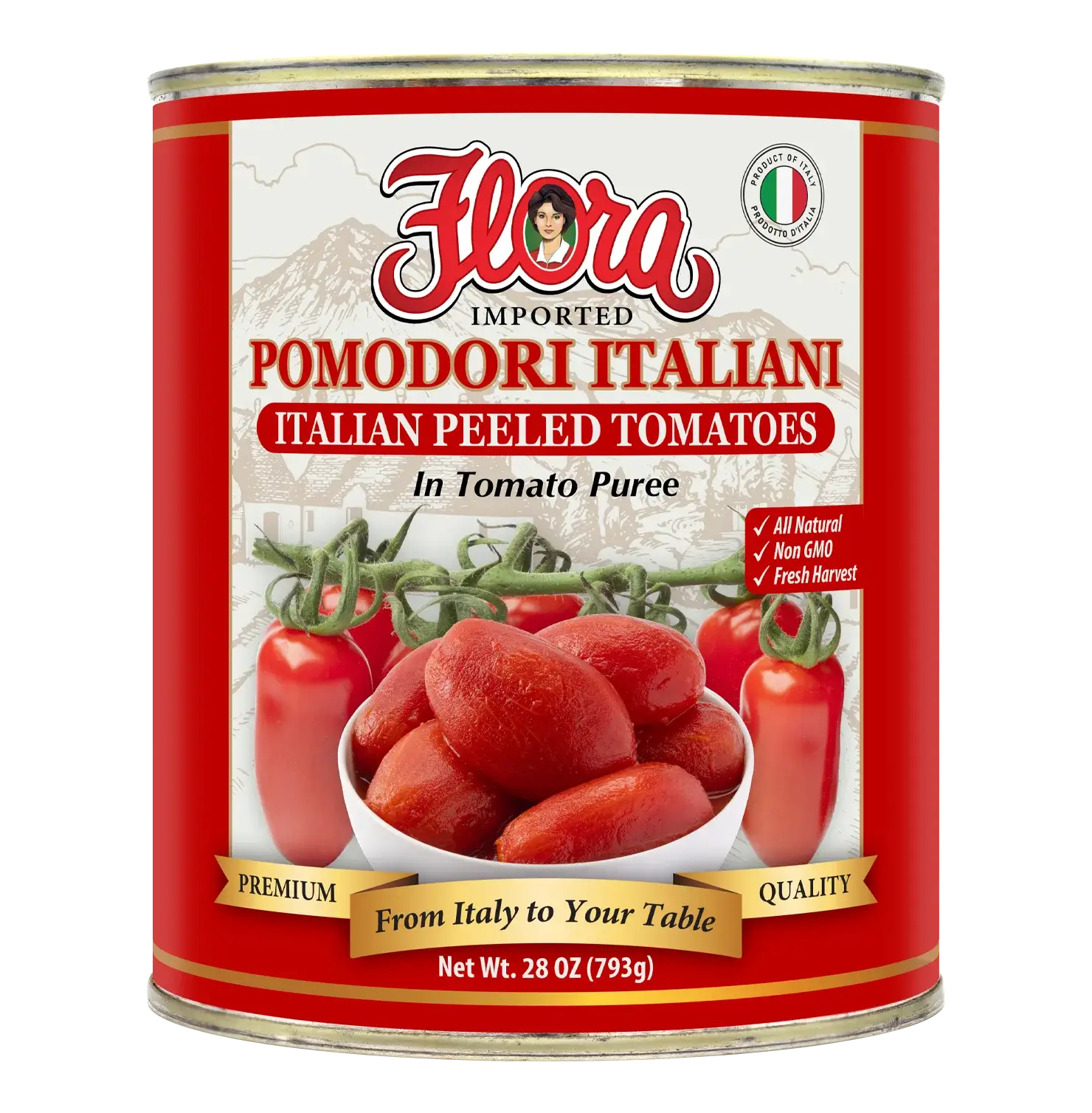 Italian Peeled Tomatoes - In Tomato Puree - 28 oz